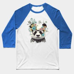 Panda and flowers Baseball T-Shirt